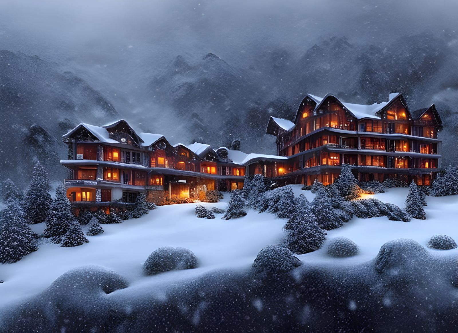 Eerie mountainside hotel