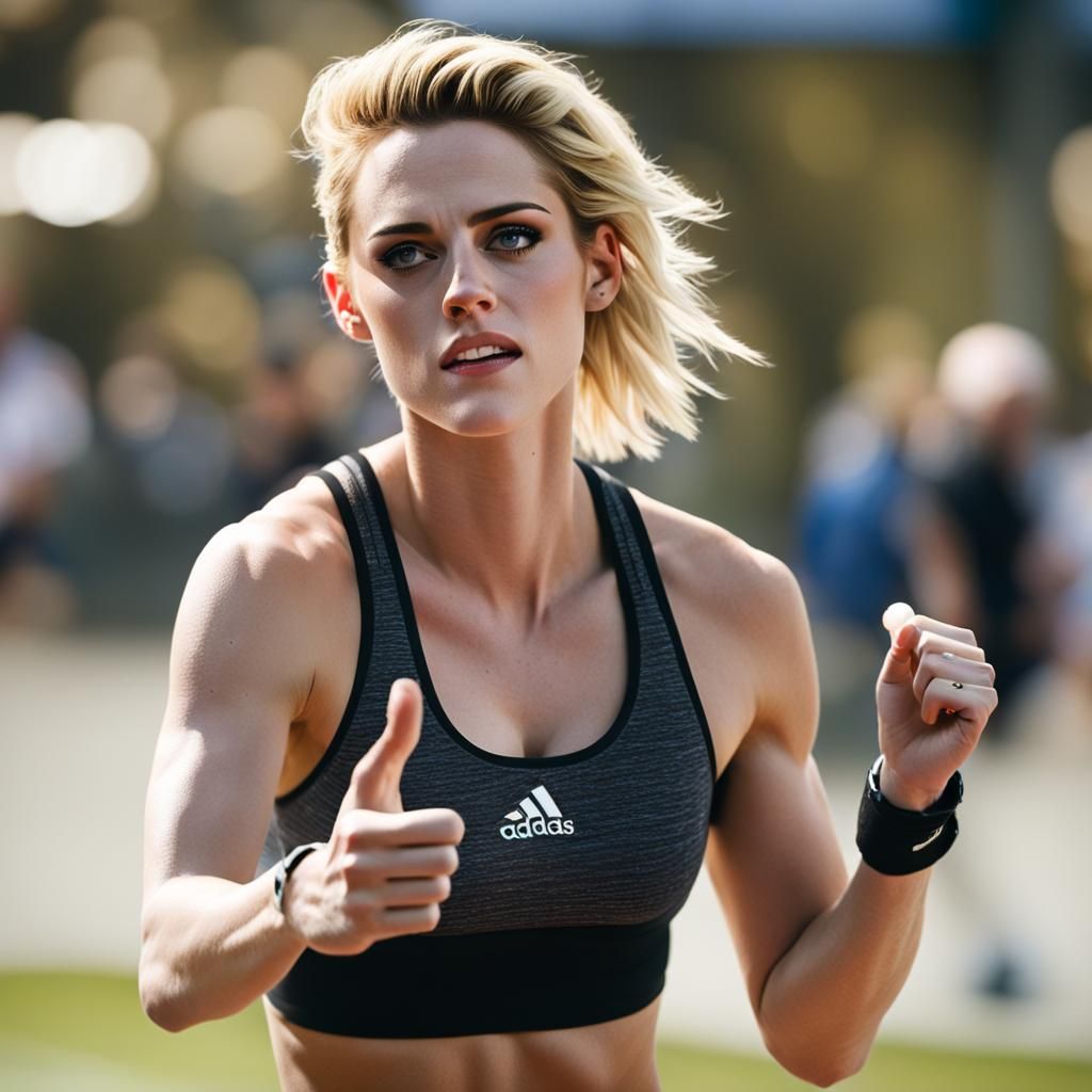 Blonde Woman in Sports Bra, Professional Photography