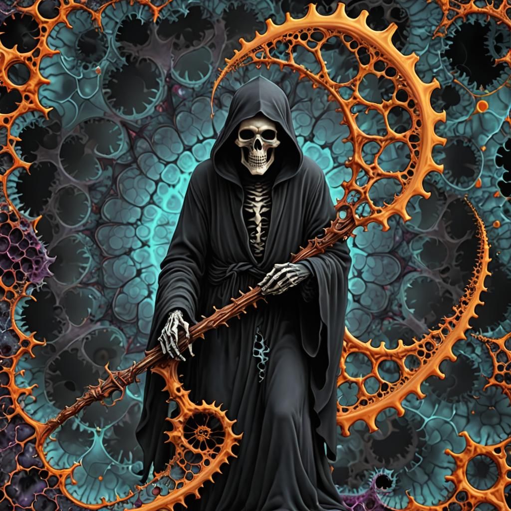 Grim Reaper Triadic Marblized Mandelbrot Fractal