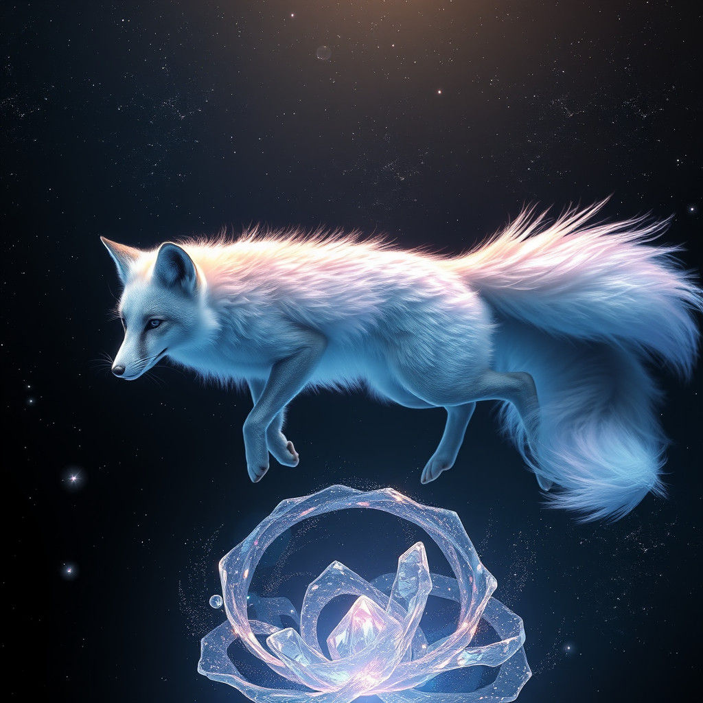 Mystical Spirit Fox in Space as Matte Painting
