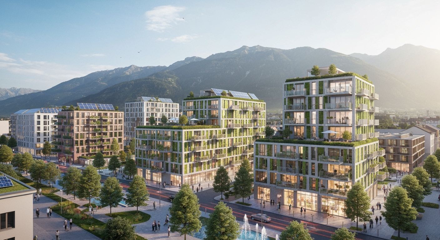 Sustainable Innsbruck Cityscape with Tyrolean Mountains
