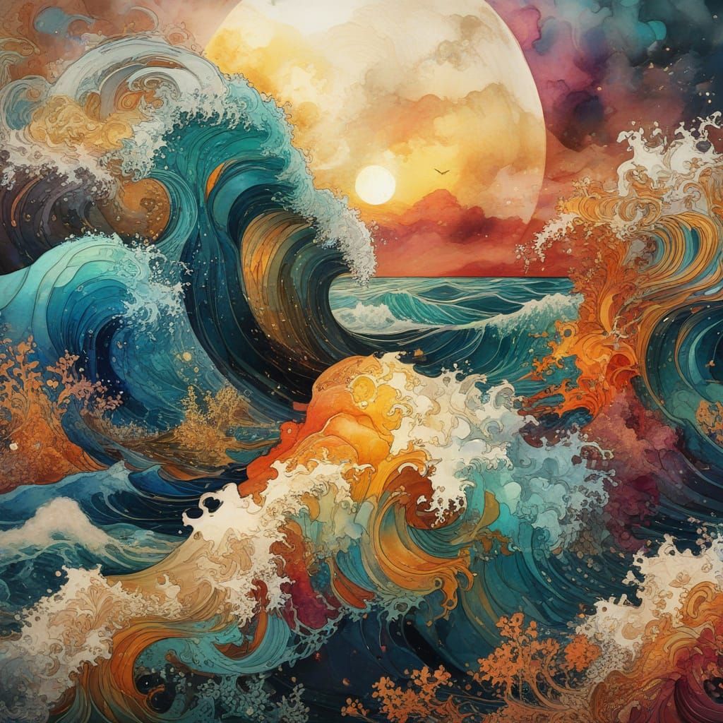 Cosmic Ocean Wave Masterpiece