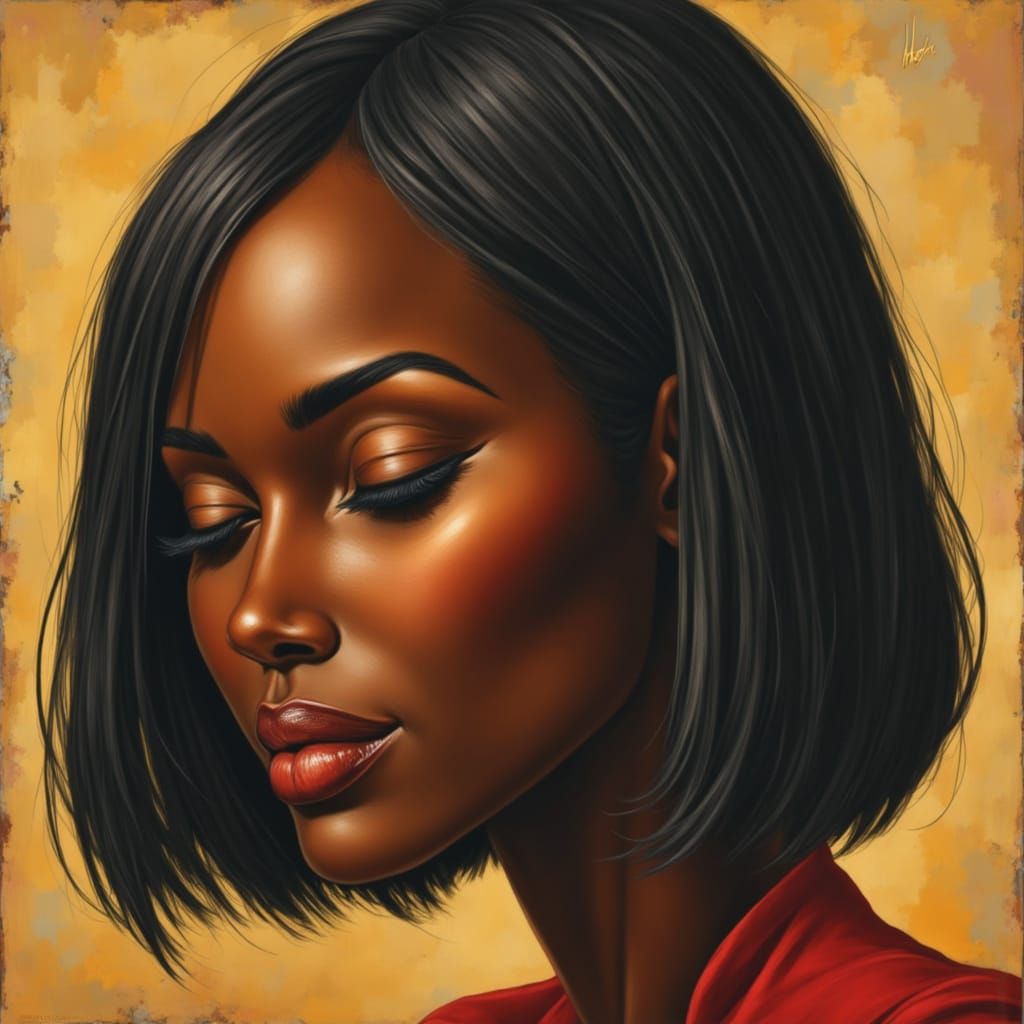 Impressionistic Portrait of a Mature African Woman