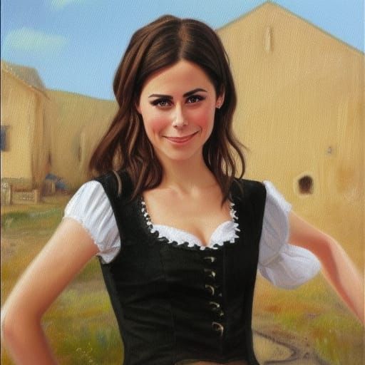 Lena Meyer in Dirndl: Oil Painting by Gurney