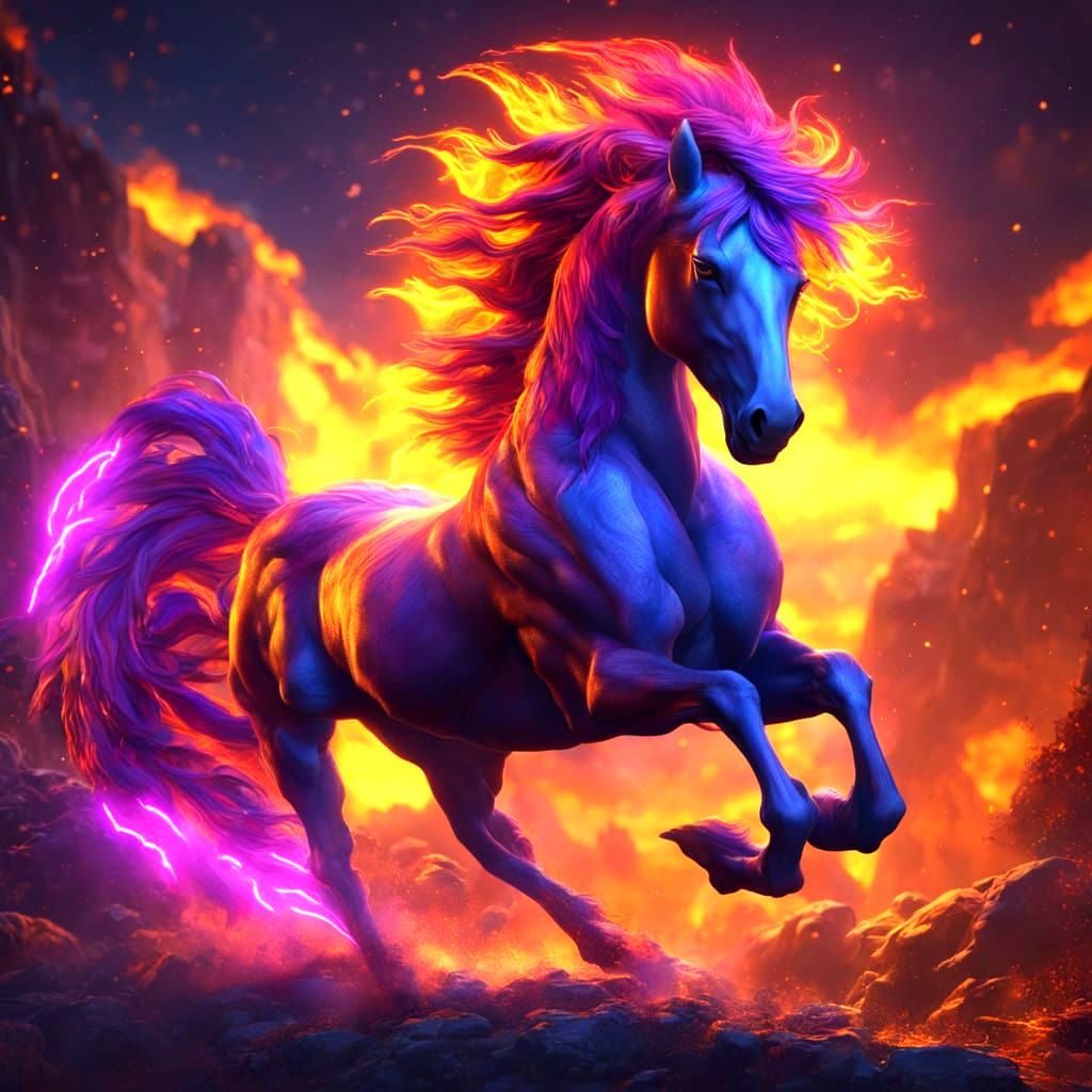Magical fiery horse