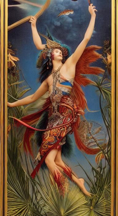 Hanged Man Tarot Card in Mixed Media Style