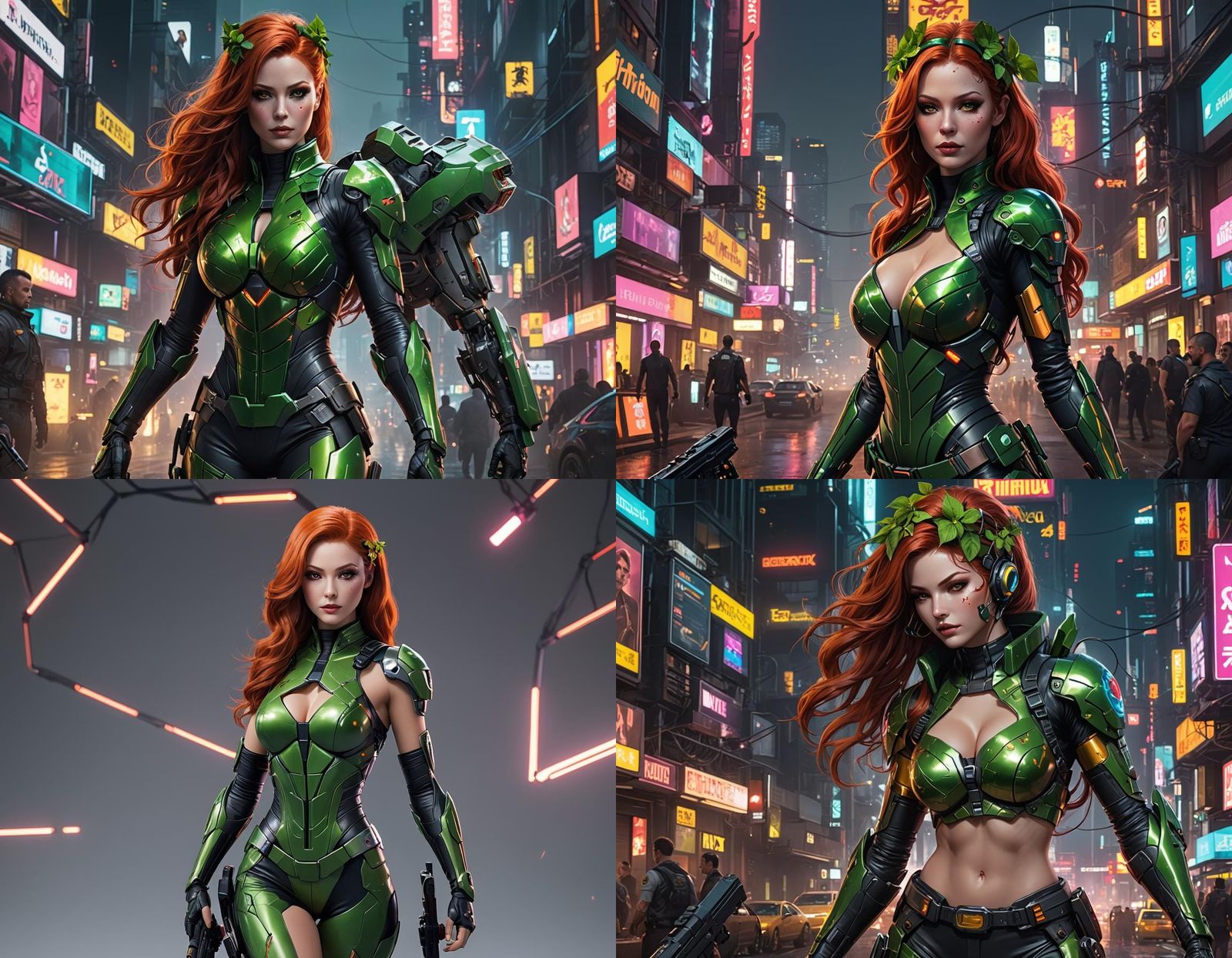 Cyberpunk Poison Ivy with Plant Vines