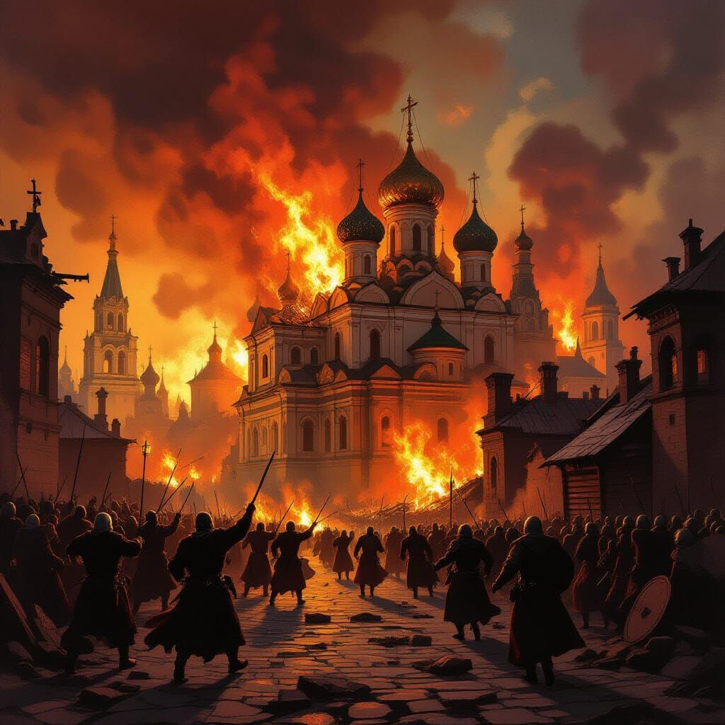 Brutal Sacking of Kyiv in 1169 - Historical Painting