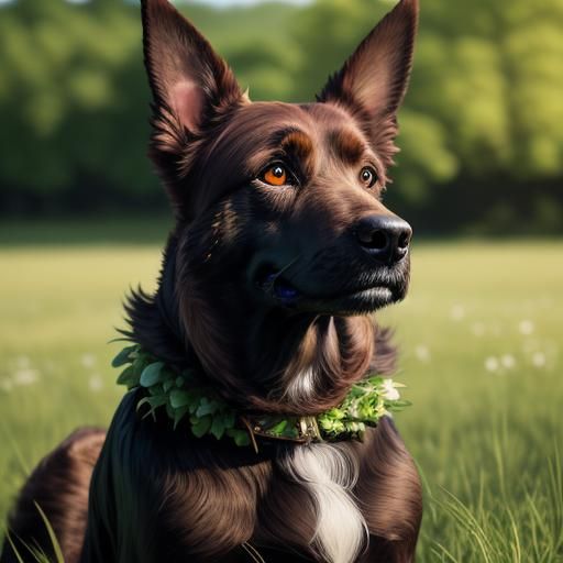 Czech Terrier Portrait in Meadow, Sharp Photography