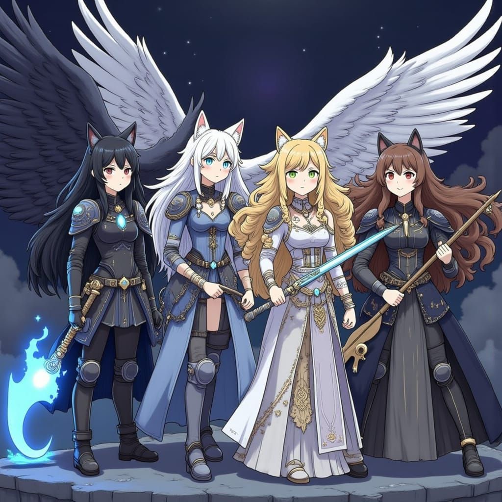 Fantasy Warrior Girl Band Ready for Battle