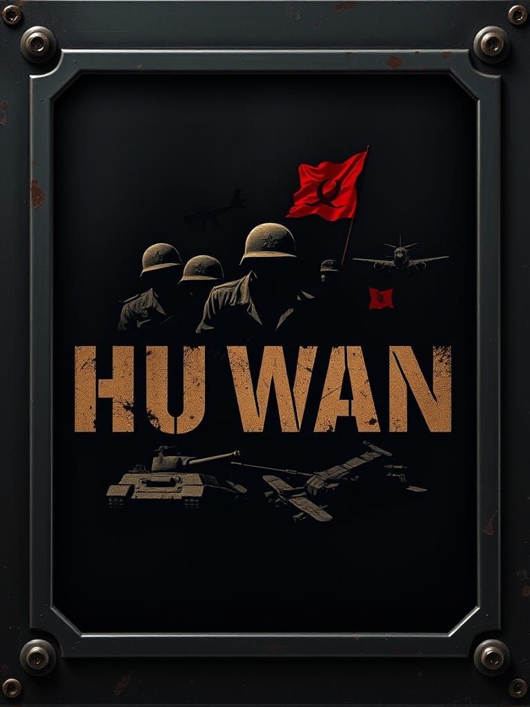 WWII-Inspired Logo with Distressed Military Font and Rusty M...