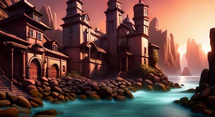 Eldritch Dystopian Fantasy Concept Art in Deep Color