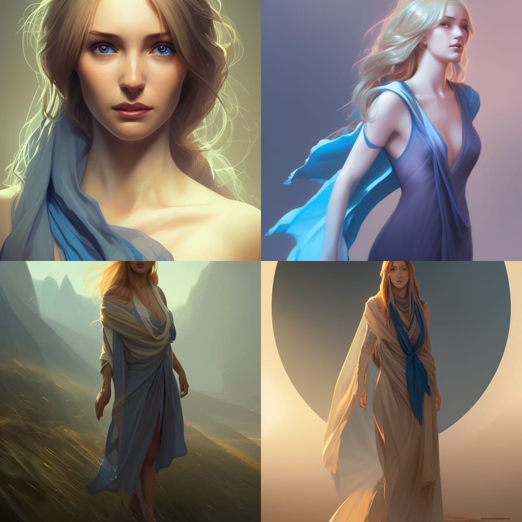 Woman in Shawl: Hyperdetailed Digital Art Portrait