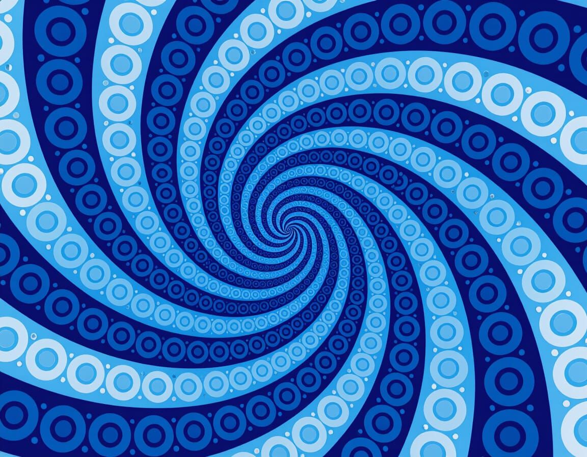 Mesmerizing Blue Gradient Spiral in Op-Art Style