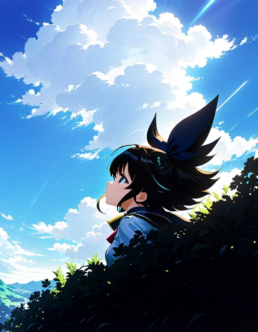 Cute Anime Character in Cel-Shaded Style