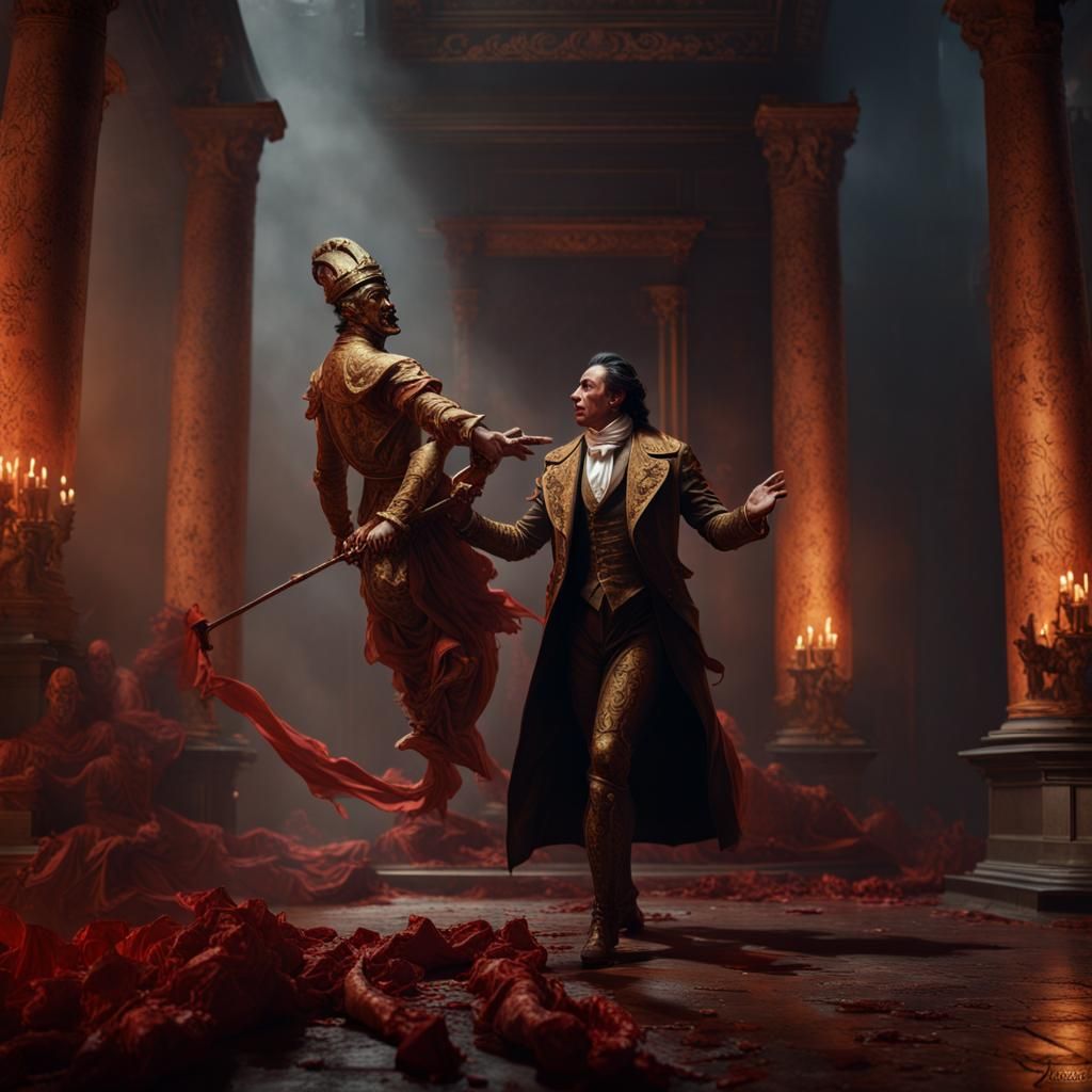 Don Giovanni Dragged to Hell: Detailed Matte Painting