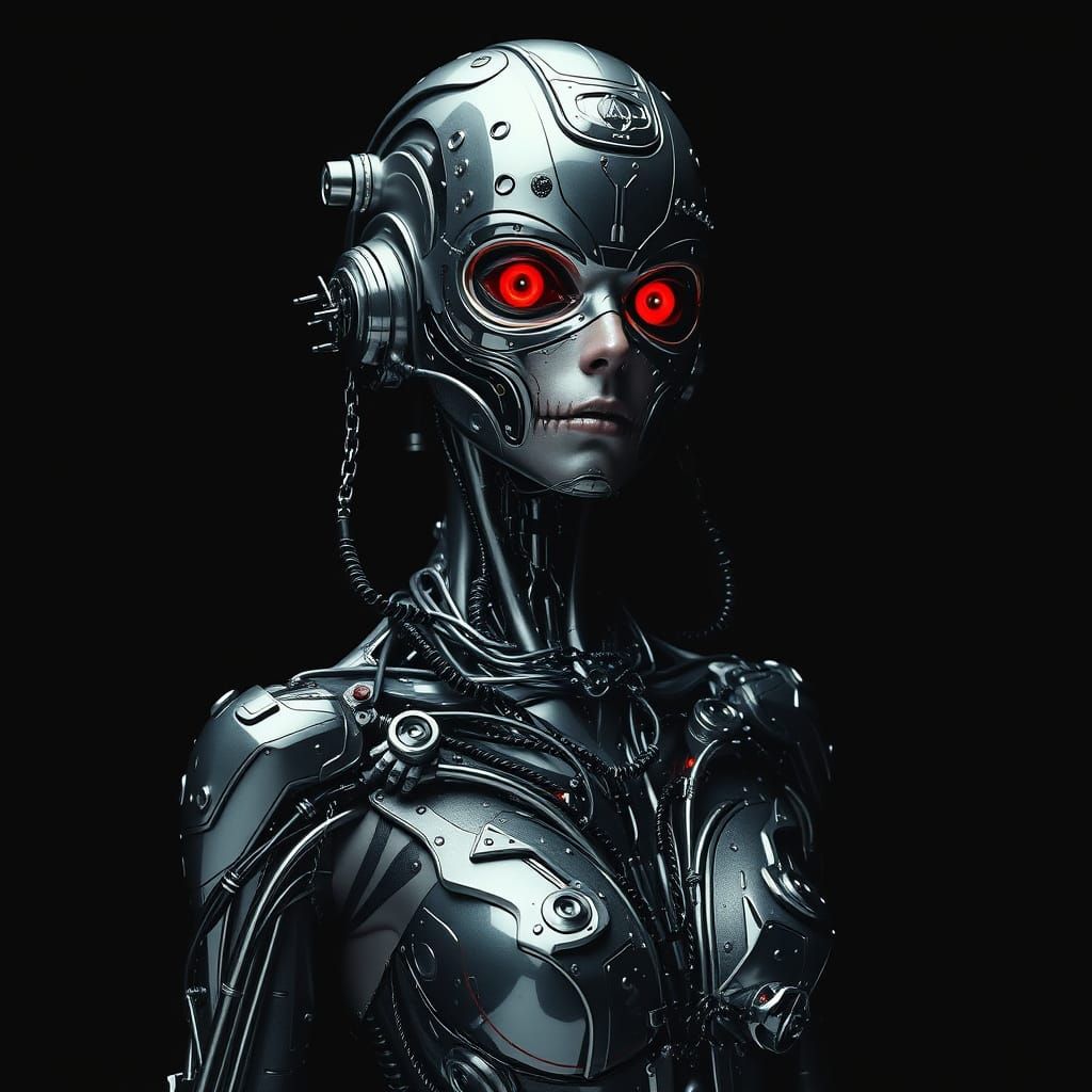 Cyborg Mother with Punk Chrome Enhancements