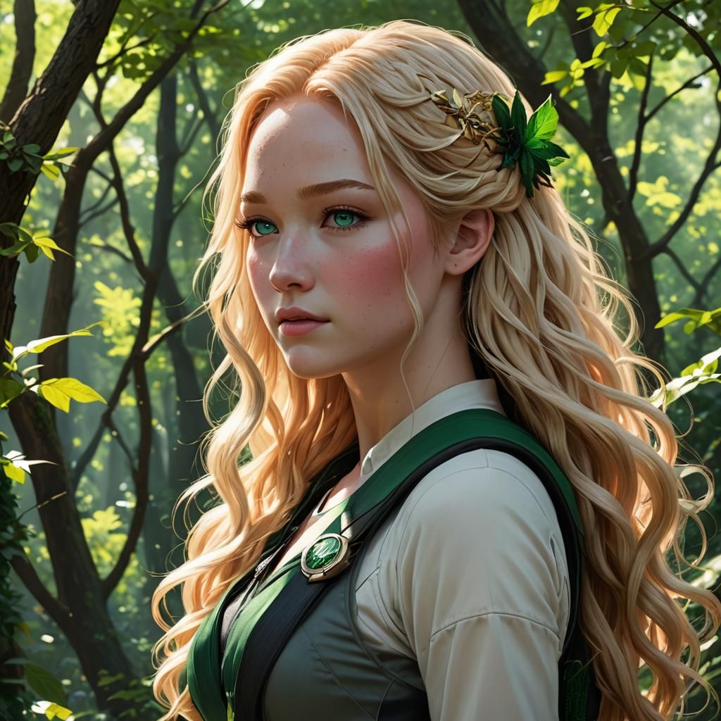 Teenage Girl in the Hunger Games: Anime-Inspired Art
