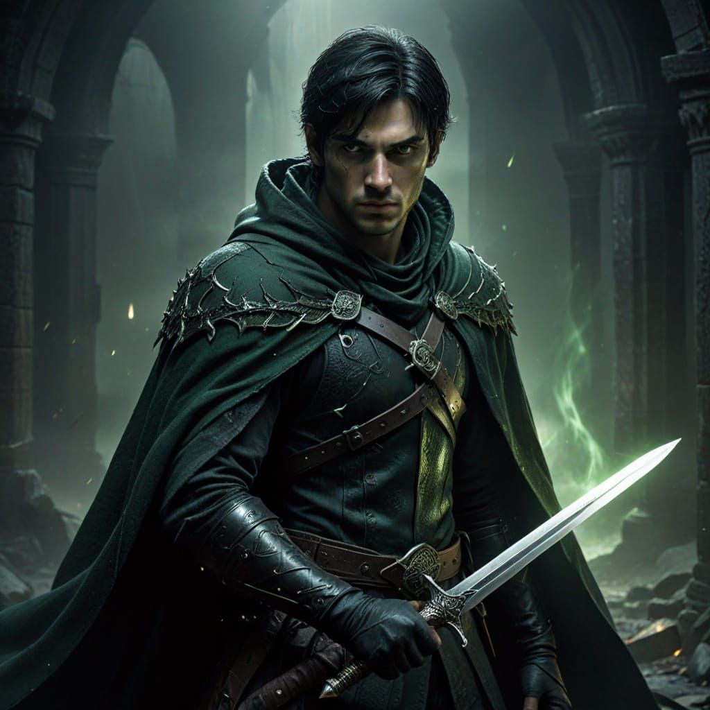 Handsome Young Assassin in Dark Fantasy Illustration