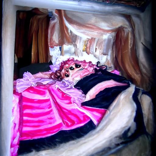 Sissy Waking from Dream: Oil Painting Portrait