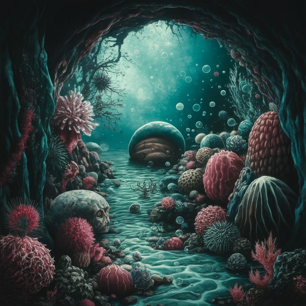 Ethereal Scenes of Aquatic Life in a Retrofuturistic, Romant...