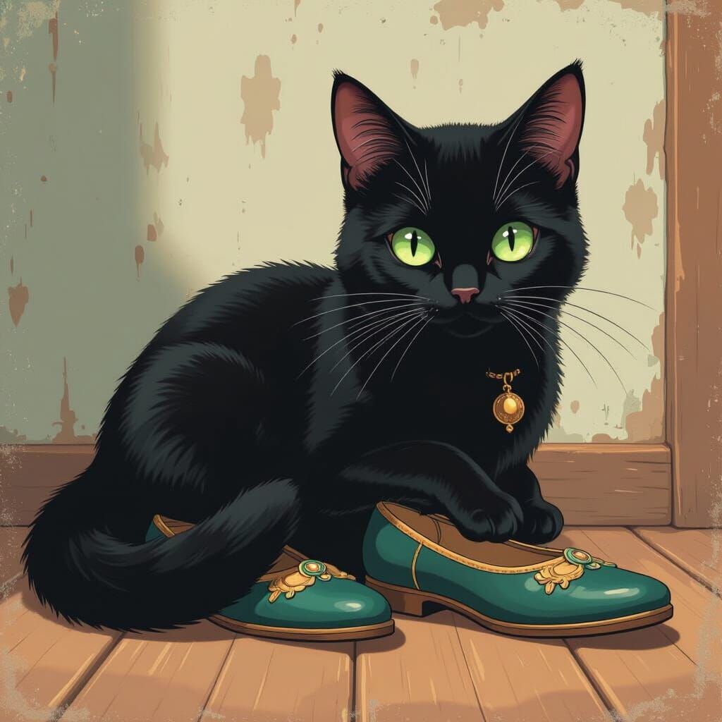Anime Cat in Vintage Flats, Splash Screen Art