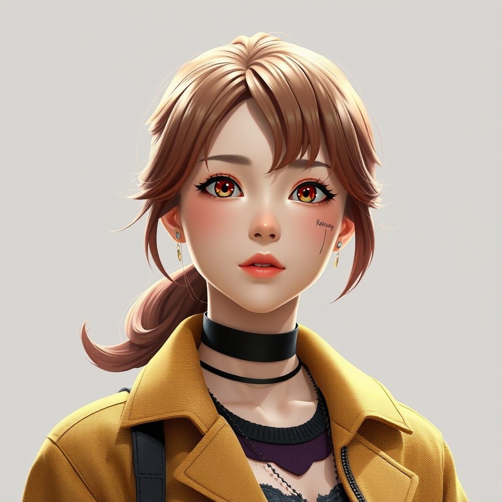Roseanne in Detailed 3D Anime Art Style
