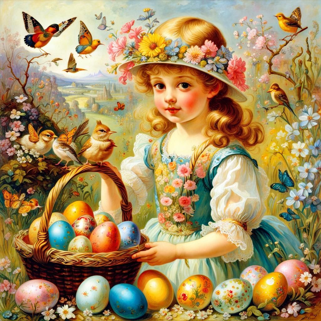 Girl's Easter Egg Hunt in Sparklecore Style