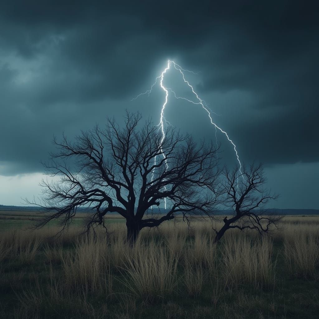 Storm and Stillness: AI Art Depicting Contrast