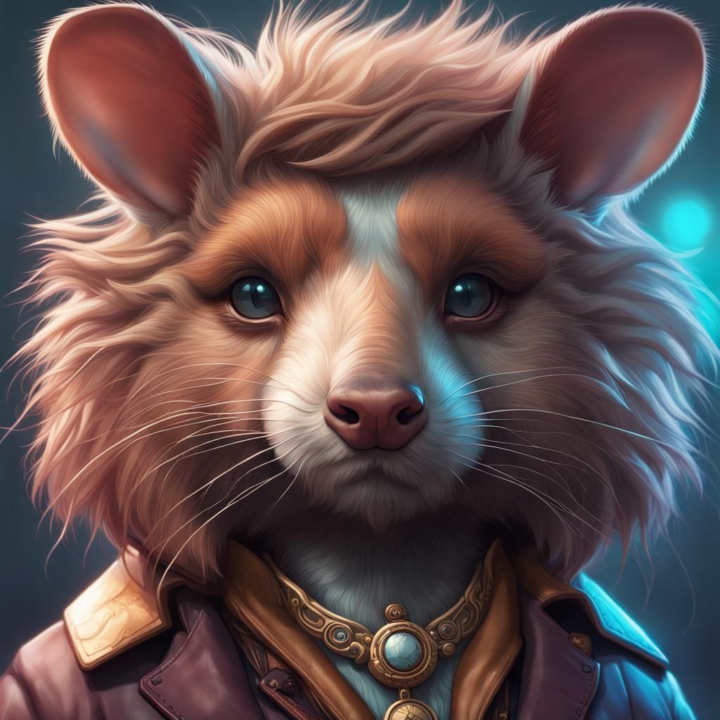 Furry Animals Portrait in Hyperdetailed Digital Art Style