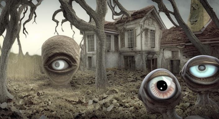 Eerie Eyeball Clusters in Abandoned Village