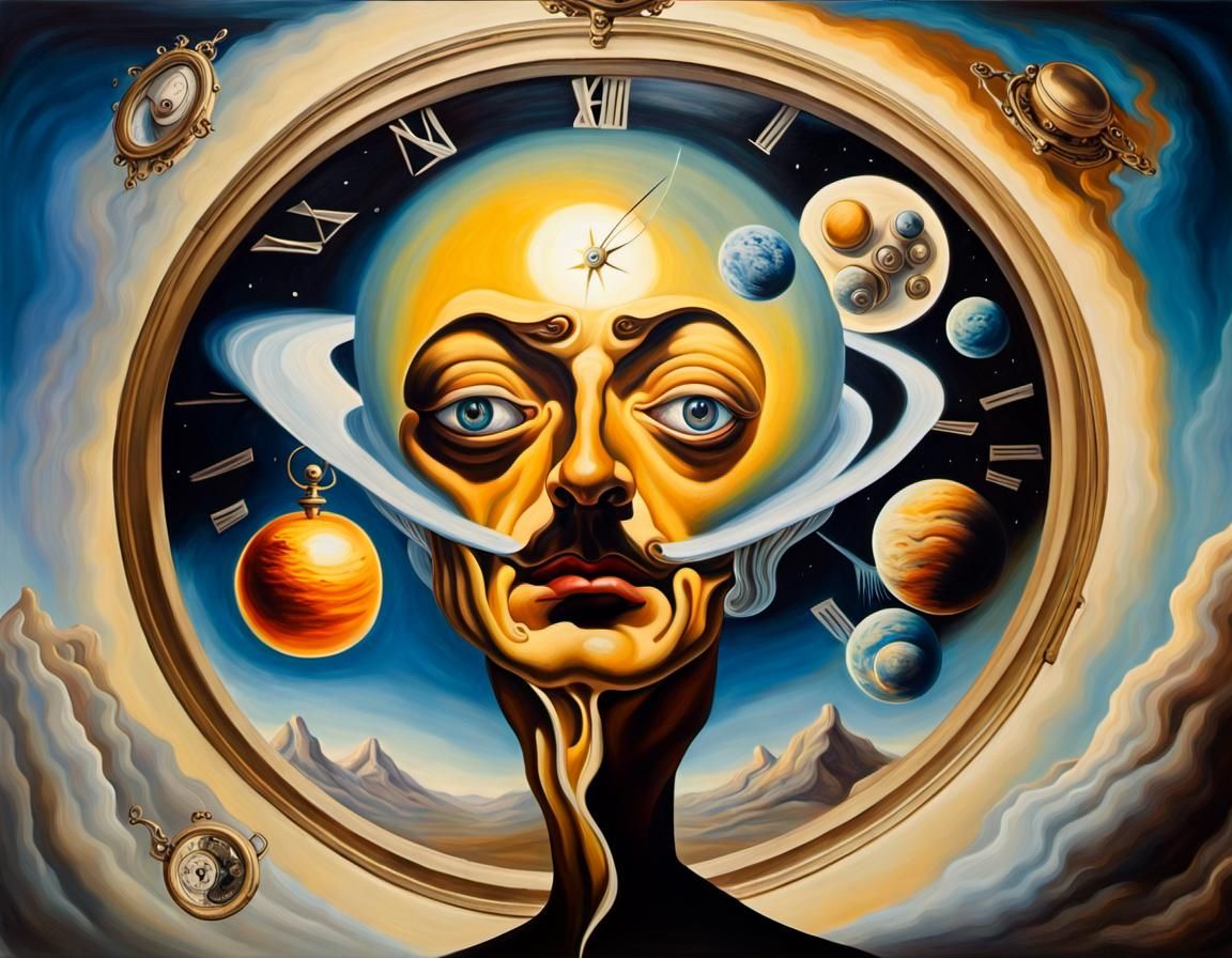 Surreal Space Traveler in Style of Salvador Dali