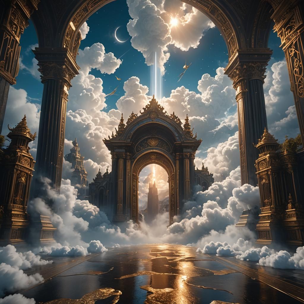 Fantastical Gates of Heaven Concept Art