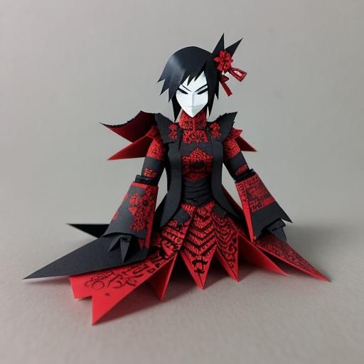 Detailed Kirigami Paper Art in Sculptural Style