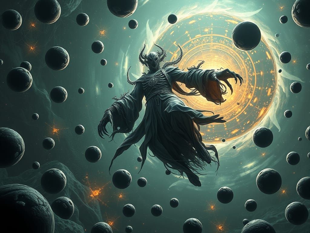 Monstrous Figure in Void with Black Holes