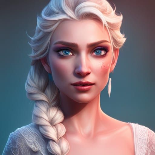 Detailed Portrait in Art Nouveau Style