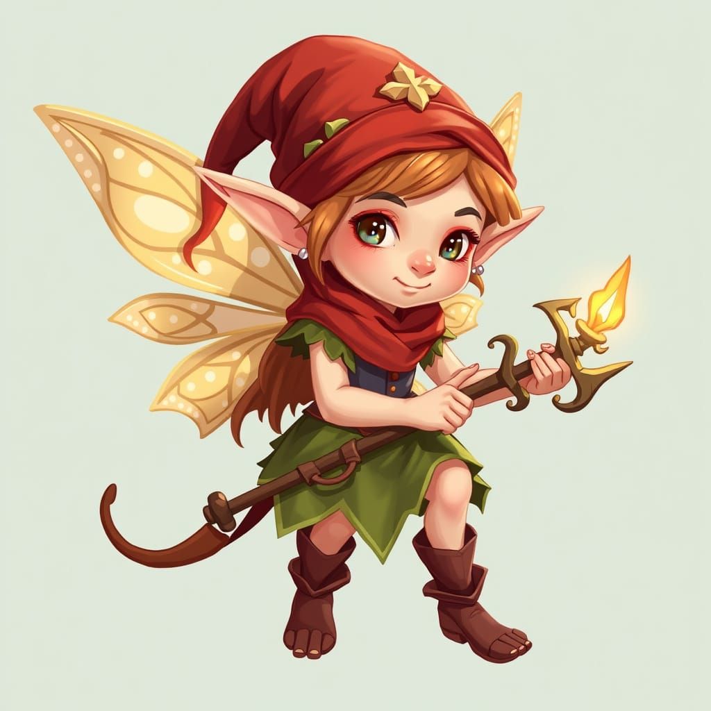 Whimsical Fairy Elf Maiden in Luminous Forest