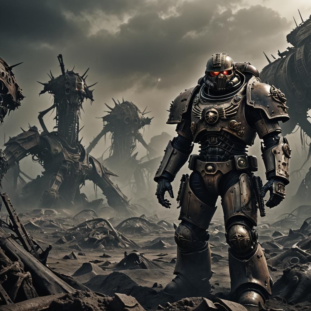 Biomechanical Horror: Space Marine in Twisted Armor