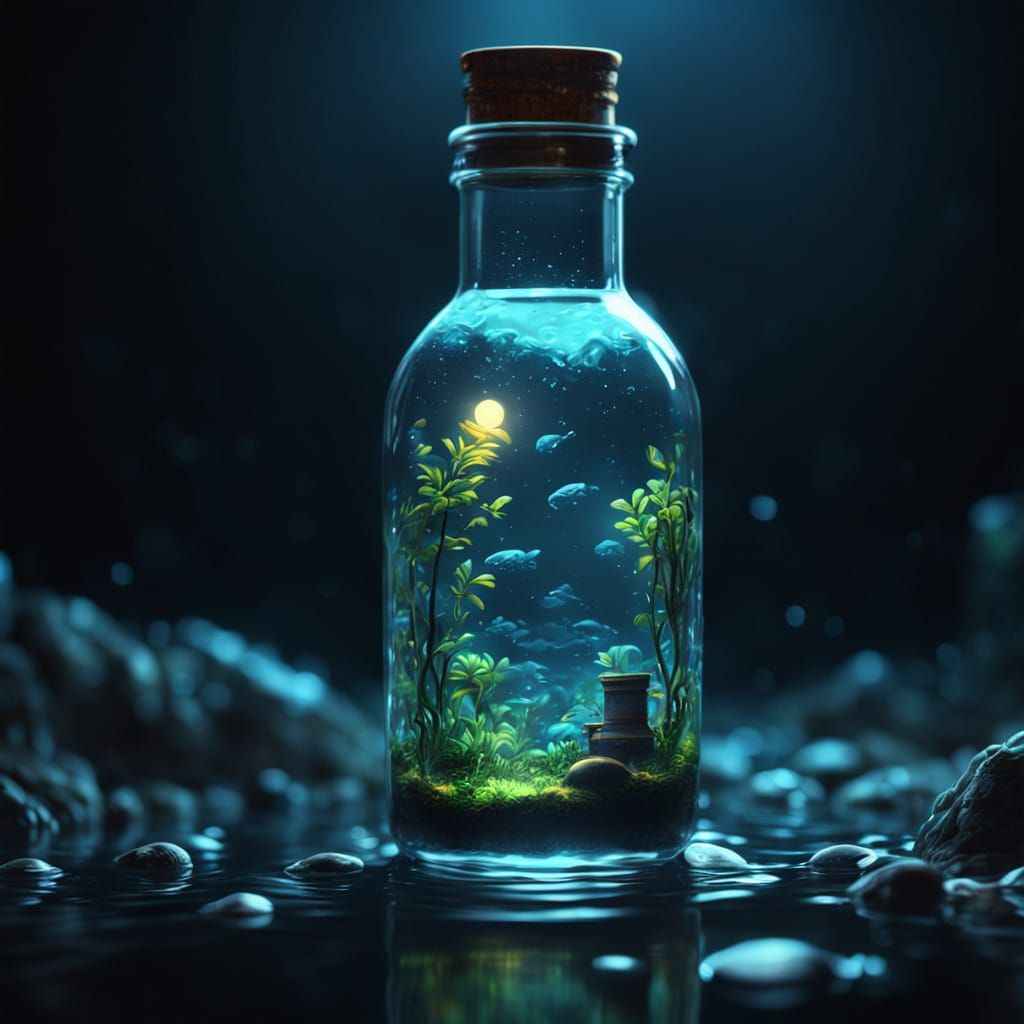 Miniature Dark World in a Bottle Concept Art