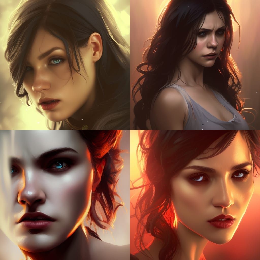 Vampire Diaries Portrait in Artstation Style