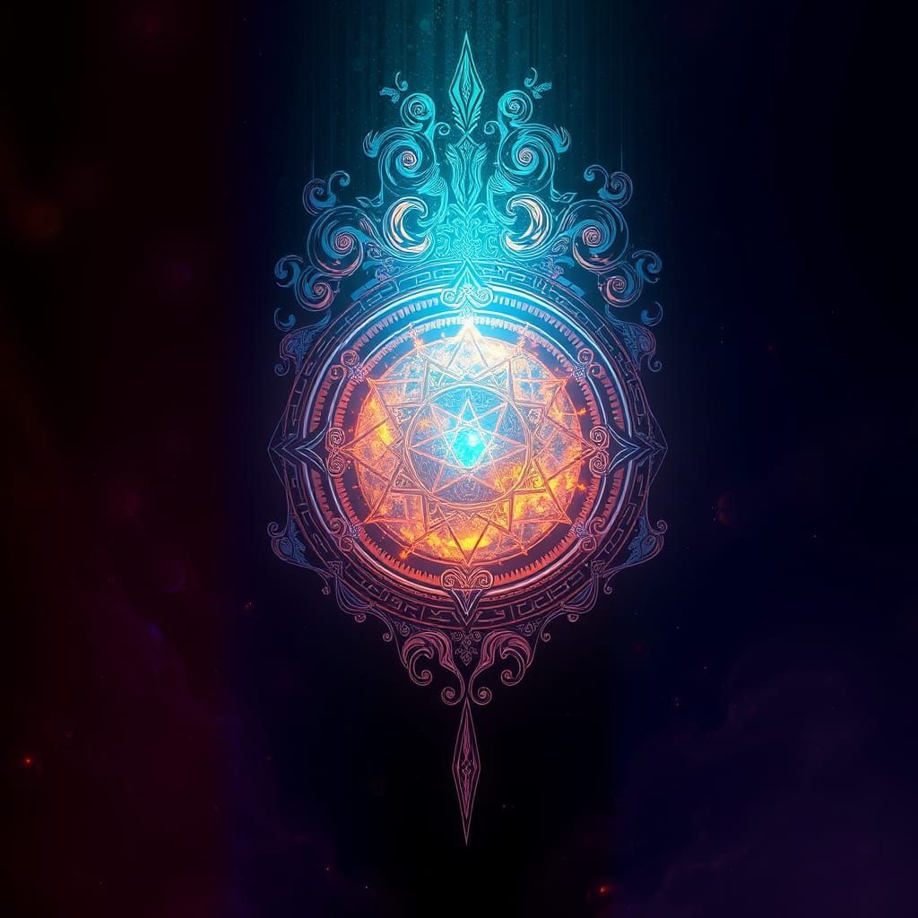 Mystical Iridescent Portal in Ethereal Atmosphere