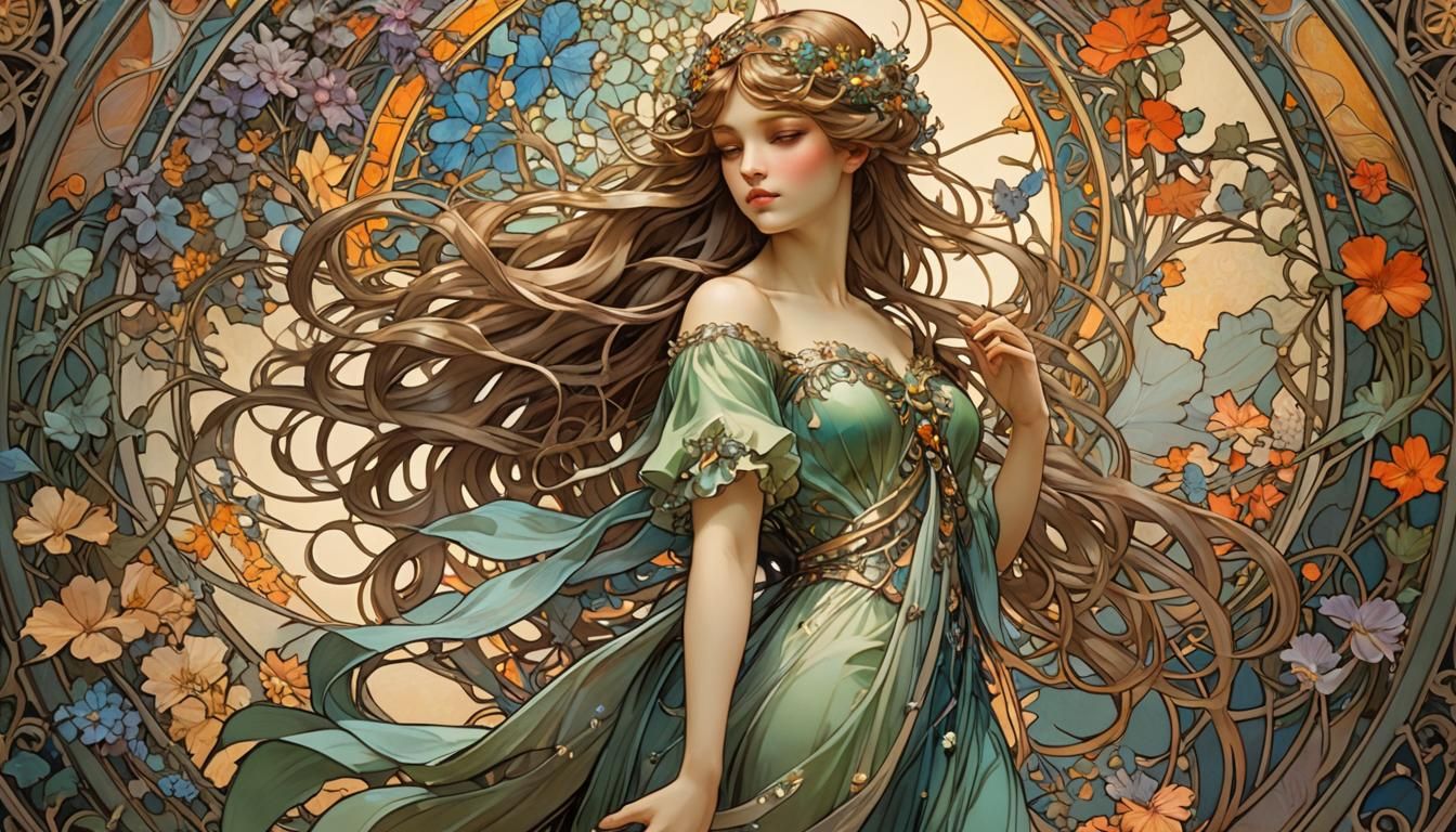 Art Nouveau Fairy with Dynamic Lighting