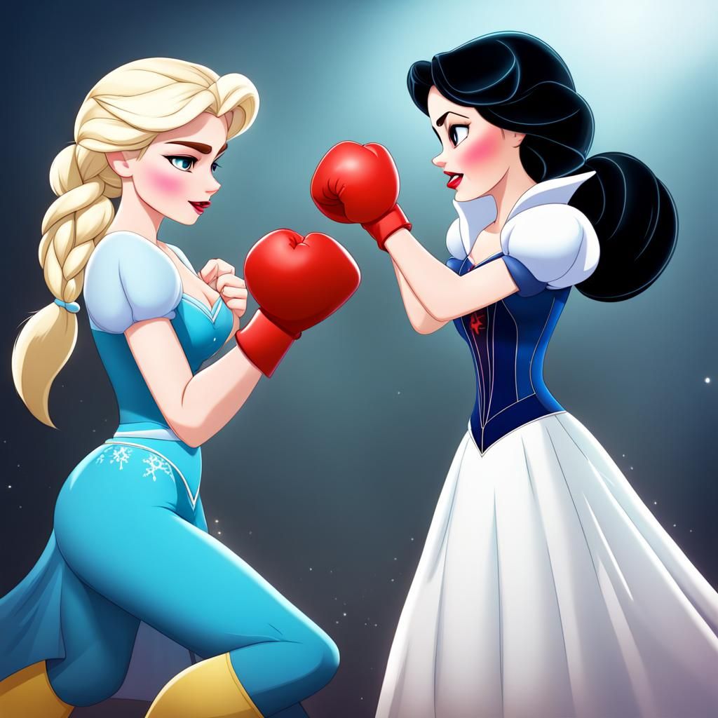 Elsa and Snow White Boxing Match