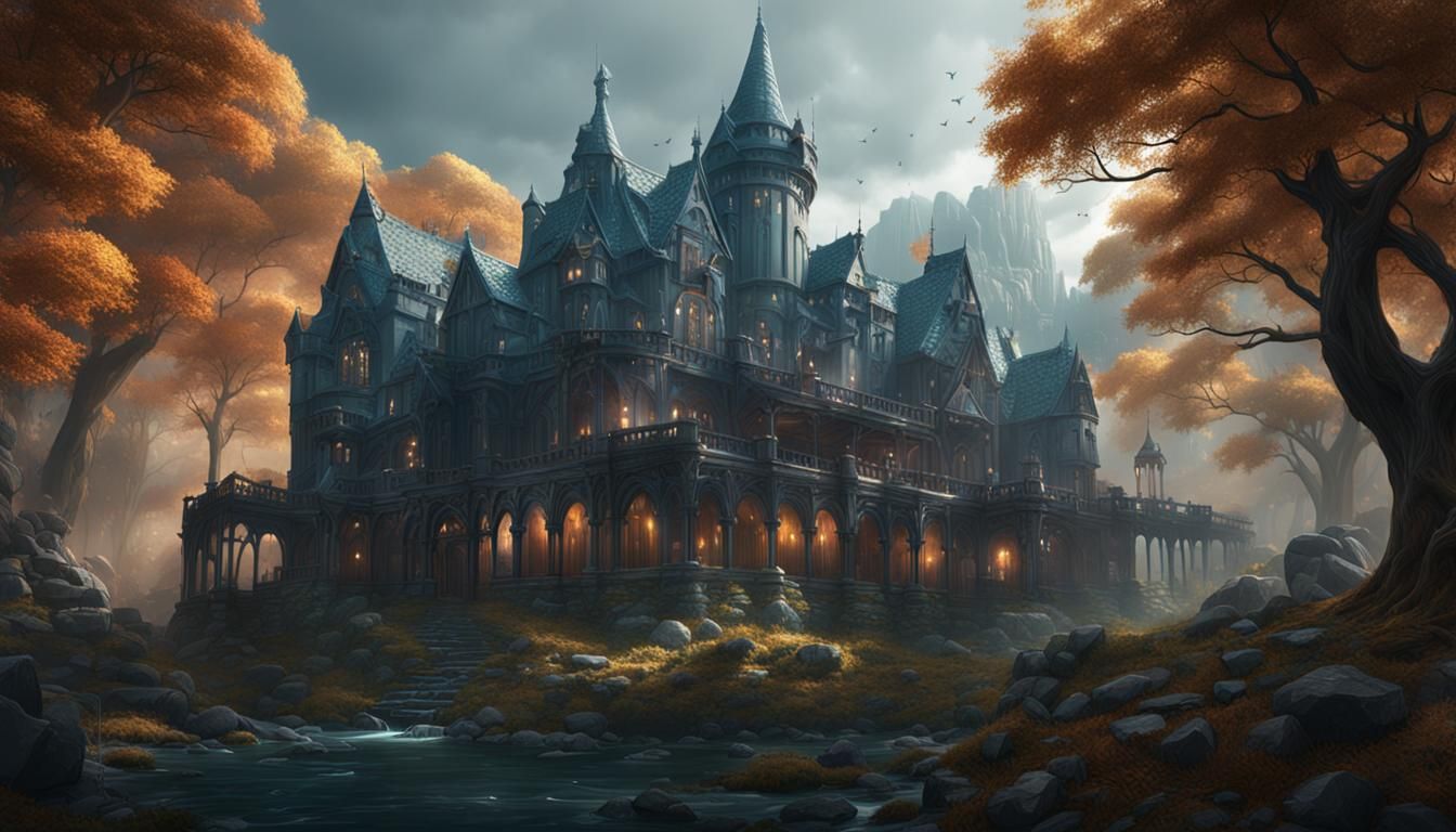 Fantastical Glass Castle in Detailed Matte Painting