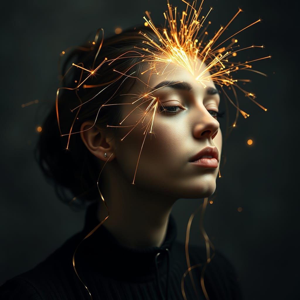 Cyberpunk Motherboard Head Interface