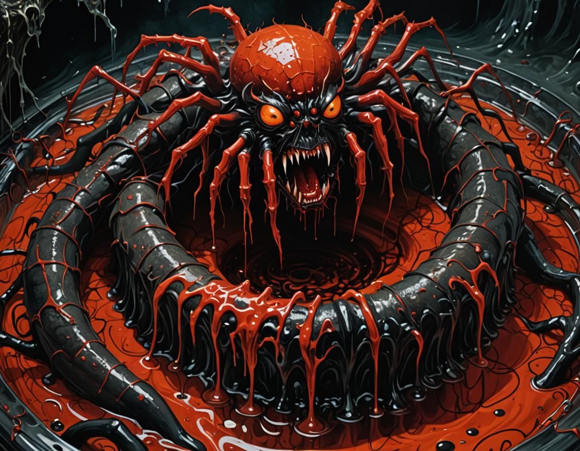 Spider Demons Bathe in Hellish Blood Vortex