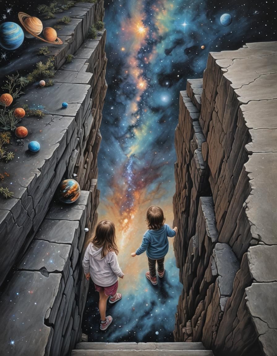 Chalk Art Portal to a Galaxy