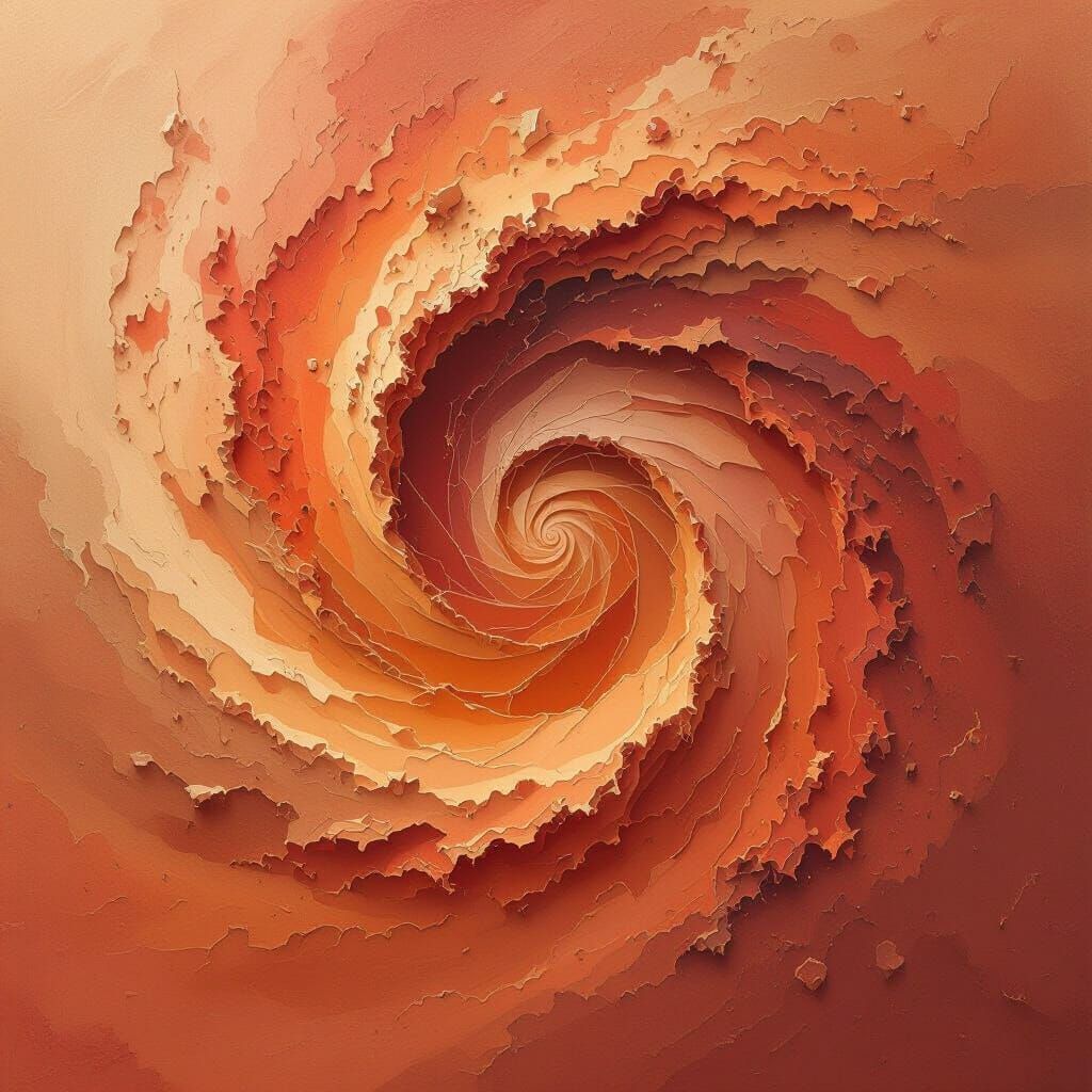Martian Dust Storms Abstract Art in Crimson and Ochre
