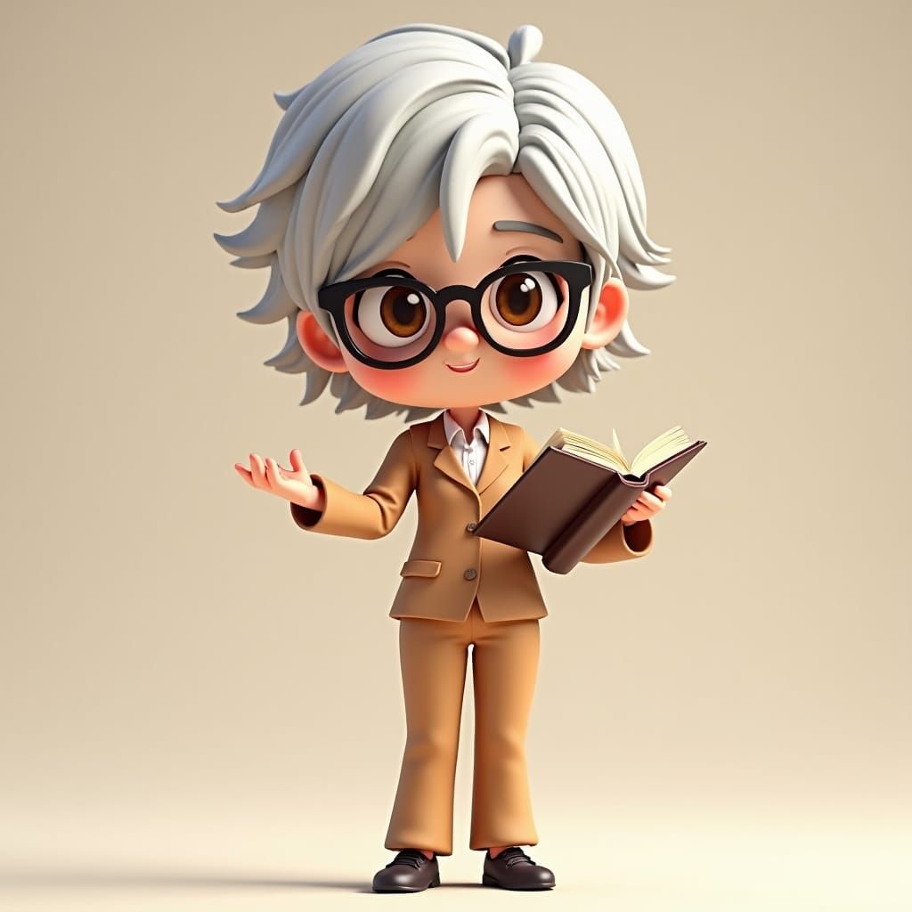 Female Teacher in Vibrant, Hyper-Realistic Style