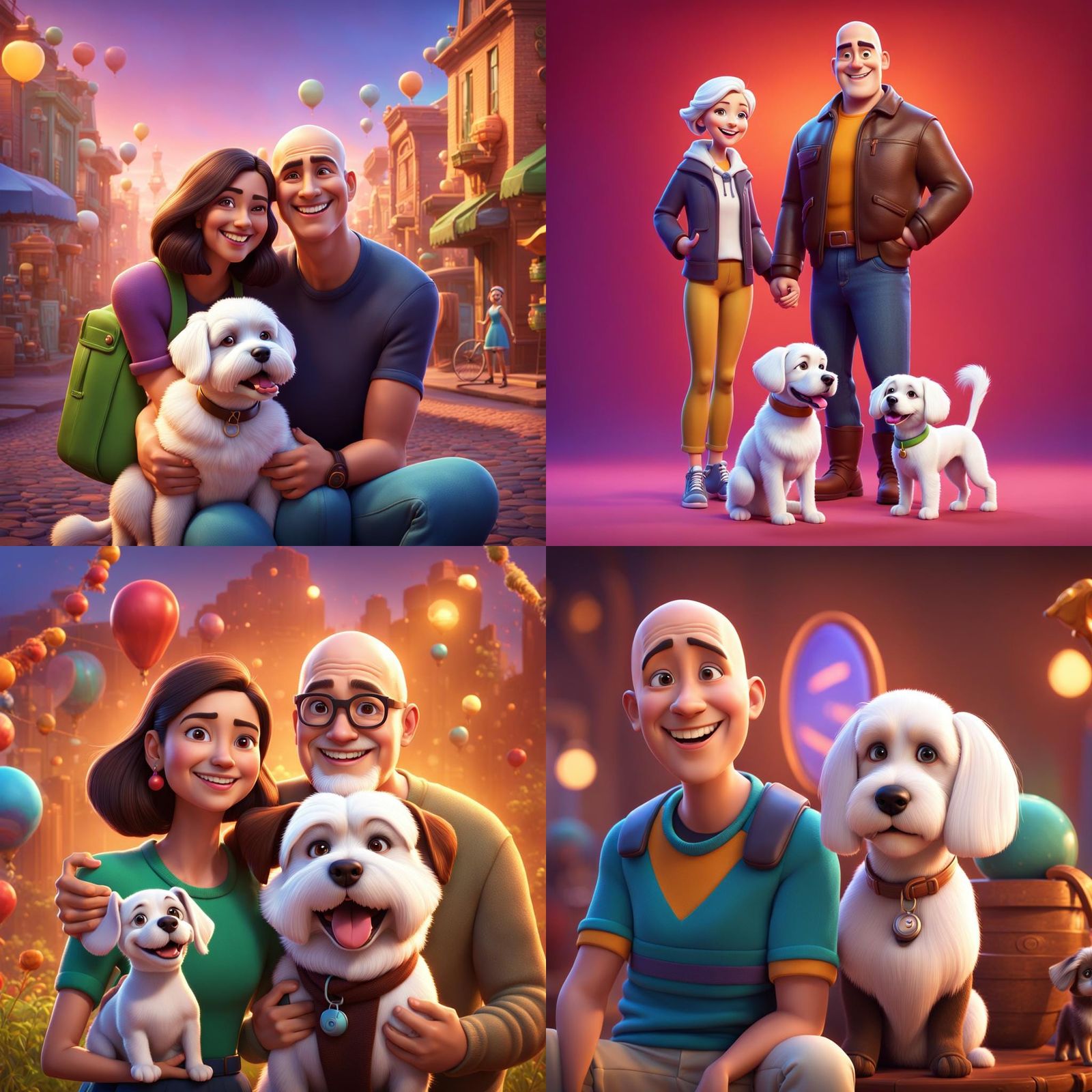 Happy Family Portrait in Pixar 3D Style